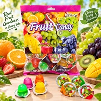Kleurrijke gemengde fruitgelei bekers, individuele mini-gelei snoepjes