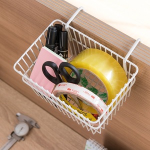 Panier de rangement mural carré moderne en fer forgé sans perçage pour bureau, tiroir de rangement mural écologique pour dortoir et chevet - Product Image 3