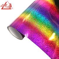 Vinilo Holográfico Arcoíris L&B de 12 x 60 Pulgadas, Vinilo Adhesivo Opal para Manualidades, Láminas y Rollos para Plotter de Corte