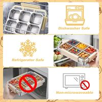 Wiederverwendbare & Portionkontrollierende 6-Fach Bento-Box mit Verschlussdeckel für Snacks & Lebensmittel