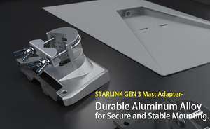 Adaptateur en Alliage d'Aluminium Starlink Gen3 pour Kits de Montage d'Antenne Standard Starlink <span class=keywords><strong>Satellite</strong></span> Internet GEN3 V3 en Extérieur - Product Image 2