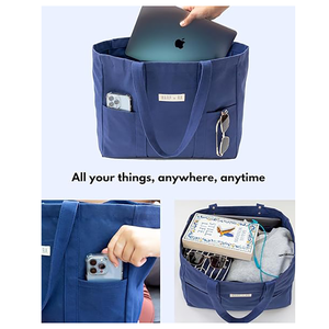 <span class=keywords><strong>2</strong></span> ön cepler ve dizüstü bilgisayar kılıfı ile büyük yardımcı 16 Oz tuval Tote öğretmen çantası - Product Image 6