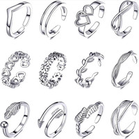 Lot de 12 bagues d'orteil vintage plaquées or en cuivre, bijoux de pied, cadeaux d'été, OEM ODM pour femmes - Nouveauté 2026 en gros