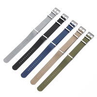 Bracelet de montre en nylon premium 18mm 20mm 22mm 24mm respirant à passage unique avec boucle métallique personnalisable OEM