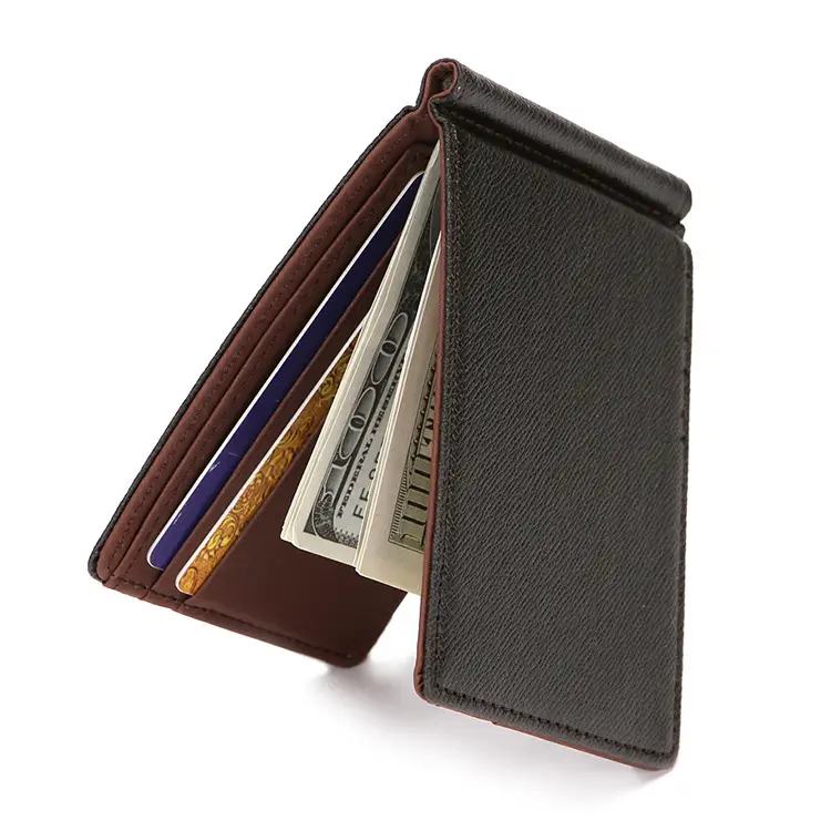Custom LOGO Amazon Classic Men's Wallet PU Card Holder Card Holder Wallet Men's Multifunctional Dollar Clip