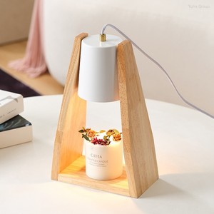 Solid Wood Candle Melt Warmer Table Lamp Aromatherapy Candle Warmer Lamp Gift Set Led Table Lamp <b>Light</b> - Product Image 3