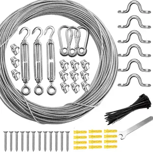 Kabel Pencahayaan Suspensi Tali Kawat Baja dengan Aksesori Lubang Tali Pemasangan Kabel Logam untuk Menggantung