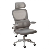 Chaise de bureau ergonomique en plastique, réglable en hauteur, siège pivotant, base 5 étoiles, accoudoirs rotatifs, appui-tête pour ordinateur et chambre