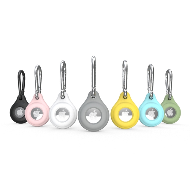 Waterproof Dirt Resistant AirTag Keychain Holder Clear AirTag Case  Multi-Color Protective Silicone Airtag Case Accessories