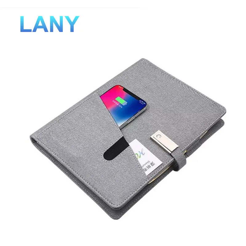 LANY Factory OEM Tagebuch Notizbuch mit Power Bank und USB-Flash-Antrieb multifunktionales Notizbuch Tagebuch mit Telefonladegerät