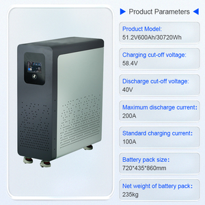 แบตเตอรี่ออลอินวัน 30KW 50KW 600Ah แบตเตอรี่ลิเธียมในอาคาร ชุดแบตเตอรี่ลิเธียมไอออนสำหรับใช้ในบ้าน - Product Image 2