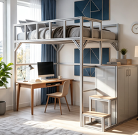 Lit superposé modulaire en profilé d'aluminium, lit double robuste en métal pour dortoir du personnel
