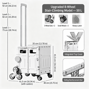 Carretilla <span class=keywords><strong>de</strong></span> <span class=keywords><strong>Mano</strong></span> Plegable OEM para Subir Escaleras, con 6 Ruedas y Tapa, Personalizable, Venta al Por Mayor - Product Image 2