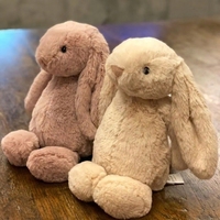 Jellcatt UK Lapin en peluche à longues oreilles, neutre, pastel, pour cadeau de fête de Thanksgiving