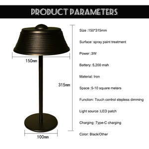 Hiện đại kiến trúc sư bàn ánh sáng di động không dây LED bàn đèn với linh hoạt ăn tối Bảng Đèn DC cung cấp điện kim loại bóng râm - Product Image 6