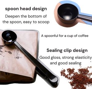 Custom logo Great <b>Measuring</b> Tea Protein Powder Instant Drinks Coffee <b>Spoon</b> <b>Measuring</b> Stainless Steel Coffee <b>Spoon</b> Bag Clip - Product Image 4