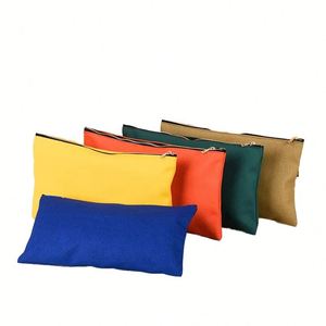 Custom Solid Color <b>Canvas</b> Coin Purse Zipper Mini Pen Key Bag Shopping Portable Storage Handbags Foldable Money Bags - Product Image 6
