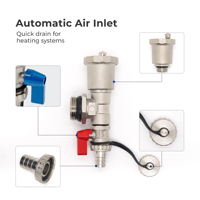 IVANCI Ensemble de collecteurs en acier inoxydable à 3 orifices, avec débitmètre, ventilation automatique de l'air et vannes à bille de 1 ", kit complet de chauffage par le sol