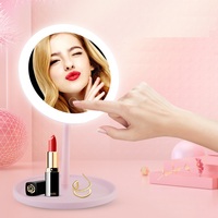 Vente directe d'usine Miroir de maquillage éclairé par LED Miroir de table cosmétique portable avec rangement