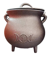 Grand pot en métal en forme de ventre Brûleur de chaudron magique du magicien WICCA Accessoires de cérémonie de sorcière Pot Décoration intérieure