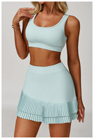 Jupe de Tennis Femme Taille Haute Plissée, Vêtement de Sport à Séchage Rapide, Jupe-Short Athlétique Course Entraînement Tenue de Gymnastique Vêtements d'Été