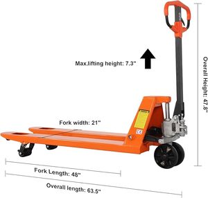 3T Manual Hydraulic Forklift for Lifting Pallets Hand Lifter Truck Hydraulic Forklift Manual Forklift for Sale - Product Image 2