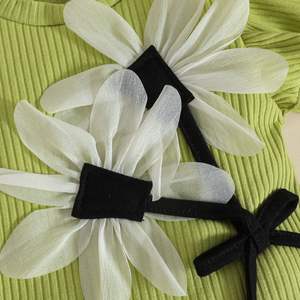 ชุดเสื้อแขนกุดผ้าริบบิ้นแต่งระบายหวานๆ สำหรับเด็กผู้หญิงช่วงฤดูร้อน พร้อมกระโปรง หมวกเบเร่ต์ และโบว์ผูกผม สำหรับเด็กอายุ 0-3 ปี - Product Image 6