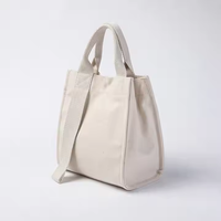 Sac cabas en toile réutilisable en coton pour femmes avec bandoulière