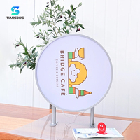 Boîte à lumière publicitaire ronde de haute qualité, cadre en aluminium LED, montage mural, boîte à lumière pour logo