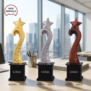 Trofeo en Forma de Estrella de Aleación de Zinc Modelo 666 con Impresión UV y Grabado Láser, Premio Portátil y Duradero para Deportes y Juegos - Product Image 1