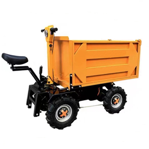 รถเข็นไฟฟ้าสีเหลือง ขนาด 750x475 มม. โครงเหล็กสี่ล้อ สำหรับขนส่งอุตสาหกรรม - Product Image 6