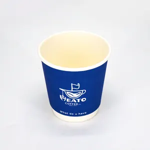 Luckytime New Good Supplier Hot Popular Sale Custom Printed Ripple Wall Paper Coffee Cup with Lid For Hot Drink