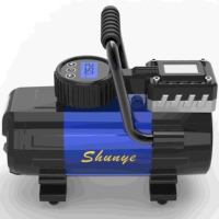 Nouvelle pompe à air de voiture monocylindre robuste DC12V, compresseur de type compresseur, gonfleur de pneus automatique en métal avec lumière LED