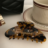 BELLEWORLD vente en gros LOGO personnalisé mode coréenne acétate pinces à cheveux pour femmes Vintage rétro lettre grandes pinces léopard