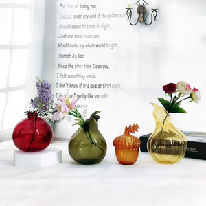 Fruit <strong>Shaped</strong> clear Glass <strong>Vase</strong> Creative Aromatherapy Bottle <strong>Vase</strong> Home Decoration Pomegranate Pear <strong>Flower</strong> Glass <strong>Vase</strong> - Product Image 3