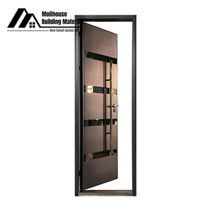 Portes <span class=keywords><strong>d</strong></span>'<span class=keywords><strong>entrée</strong></span> avant <span class=keywords><strong>d</strong></span>écoratives de <span class=keywords><strong>couronne</strong></span> de luxe de haute qualité Offre Spéciale extérieur de sécurité en acier galvanisé à chaud avec pilier romain - Product Image 2