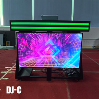 Nouveau stand de DJ portable carré incurvé, table de DJ, cabines de DJ avec écran LED pour discothèque