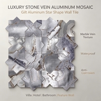 Nouvelle mosaïque en acier inoxydable de style chinois de luxe pour cuisine et mur de fond