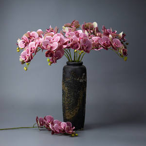 Orquídeas artificiales con estampado 3D, decoración de boda, 9 cabezas, tacto Real - Product Image 6