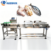 Machine de tri et de calibrage automatique étanche en acier inoxydable 304 pour aliments congelés (poisson, poulet, pattes de volaille) avec convoyeur