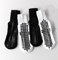 Chaussettes de sport pour hommes avec logo personnalisé, antidérapantes, sans couture, pour le football, la course à pied, chaussettes de sport antidérapantes