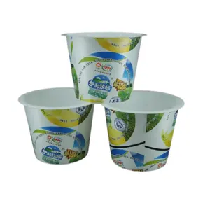 热销产品2023厂家供应食品级Pp定制彩色冰淇淋酸奶塑料杯带定制Logo