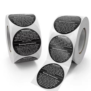 Aviso de segurança adesivos Custom <span class=keywords><strong>Candle</strong></span> Warning Labels 1,5 polegadas Round Labels <span class=keywords><strong>Sticker</strong></span> Jar Packaging Labels Waterproof G25-561 - Product Image 1