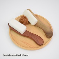 Brosse de nettoyage douce DIY OEM en bois de santal/noyer noir de type S de 16,5 cm, personnalisable pour les marques