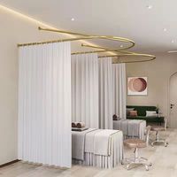 Rideau de séparation pour salon de beauté en forme de U, translucide, non transparent, pour centre de soins de santé, nouveau style chinois, avec tringle en tissu