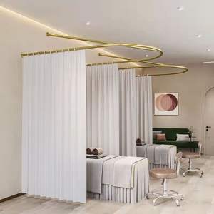 <span class=keywords><strong>Rideau</strong></span> de séparation pour salon de beauté en forme de U, translucide, non transparent, pour centre de soins de santé, nouveau style chinois, avec <span class=keywords><strong>tringle</strong></span> en tissu - Product Image 2