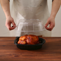 Boîte d'emballage jetable pour poulet rôti de supermarché, récipient frais micro-ondable