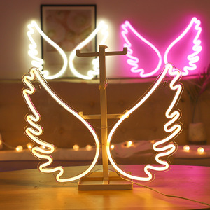 Enseigne au néon ailes d'ange populaire 5V USB actionné LED enseigne au néon multicolore acrylique mural néon pour la maison Bar boutique NE019 - Product Image 5