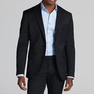 Trajes de negocios de dos botones de un solo pecho <span class=keywords><strong>para</strong></span> hombres negros clásicos Botón de diseño atemporal Resistente a las manchas <span class=keywords><strong>para</strong></span> sala de audiencias TR - Product Image 3