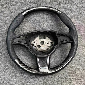 Volante Personalizado de Fibra de Carbono Forjada y Cuero con Luz LED de RPM, Compatible con <span class=keywords><strong>Skoda</strong></span> Kodiaq, Yeti, <span class=keywords><strong>Octavia</strong></span> <span class=keywords><strong>RS</strong></span>, Fabia <span class=keywords><strong>RS</strong></span> - Product Image 2